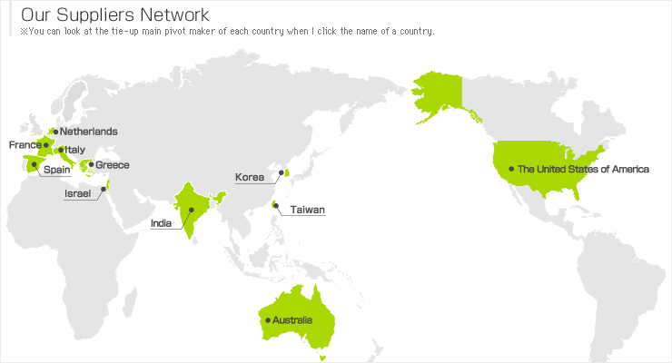 Master of tie-up maker world map required *You can look at the tie-up main pivot maker of each country when I click the name of a country.